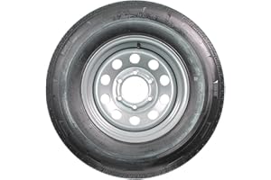 eCustomrim Radial Trailer Tire On Rim ST225/75R15 Load Range E 15" 6 Lug Modular Silver Wheel - 6 Year Warranty w/Free Roadside