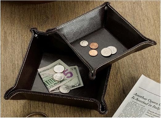 Amazon Com Bombay Company Faux Leather Coin Trays Set Of 2