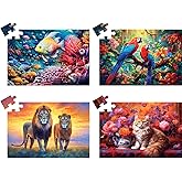 4 Pack 36 Large Piece Puzzles Dementia Alzheimer's Products and Activities - Memory Game for Patients in Nursing Home - Alzheimer’s Puzzle Easy for Adults for Seniors or Elderly Alzheimer's Patients