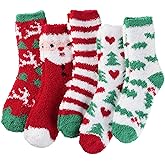 ZhiNuSi Fuzzy Socks for Women Cozy Warm Fluffy Winter Valentine's Day Gifts Slipper Plush Soft Spa Socks 5 Pairs
