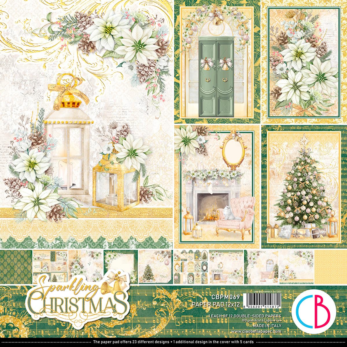 Ciao Bella Sparkling Christmas 12"x12" Paper Pad