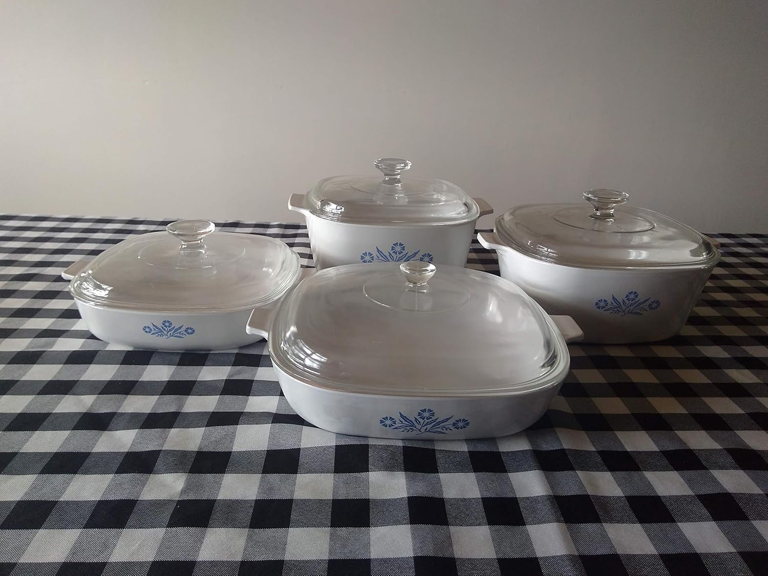 Corningware A-423C-BF Blue Cornflower Pyroceram 4pc Cookware Set (2-Pack)