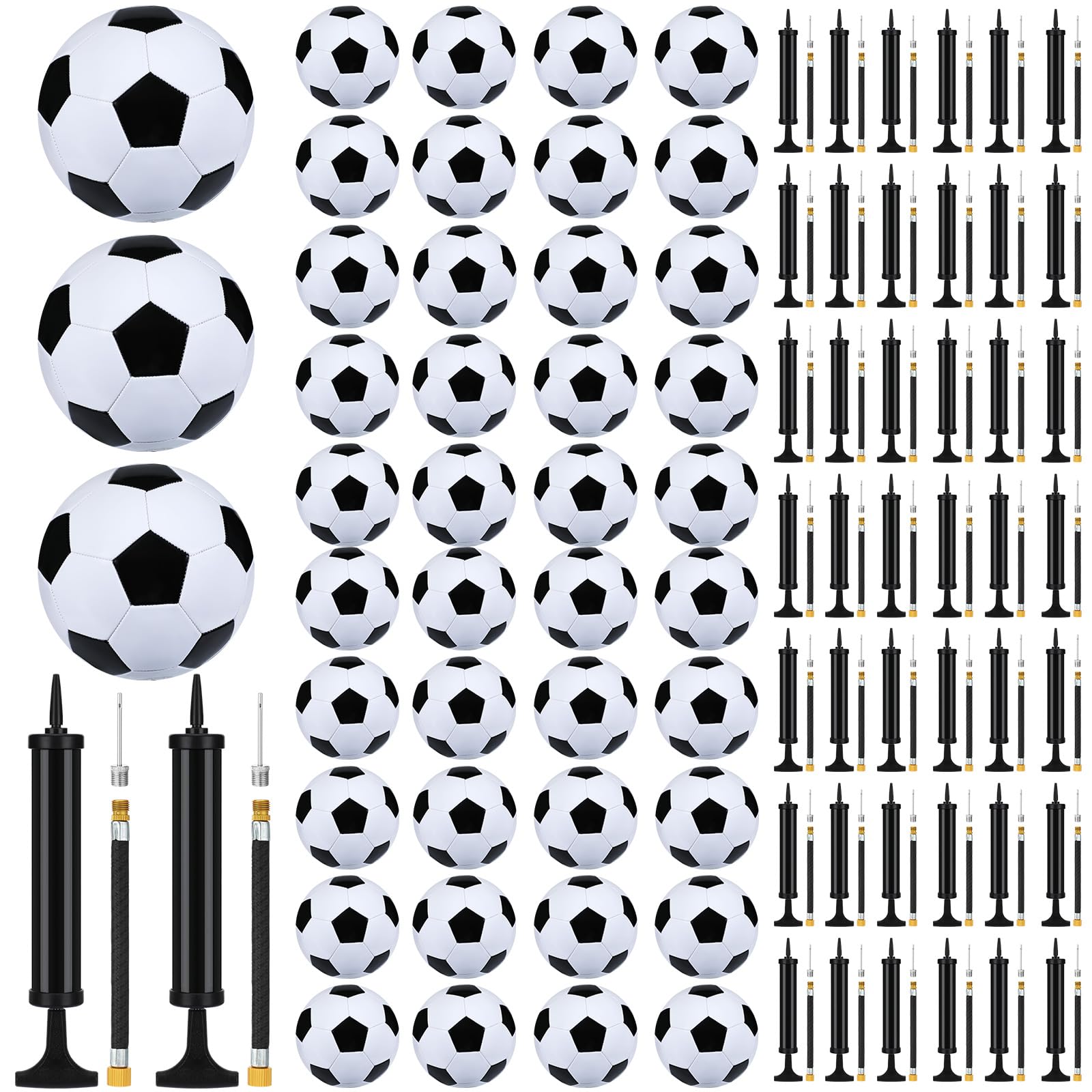 Photo 1 of Leyndo 24 Pcs Christmas Operation Gifts Include Deflated Size 5 Soccer Balls with Pumps in Bulk with Needles for Adults Christmas Charity Training Practice Game Play Gifts (Black)