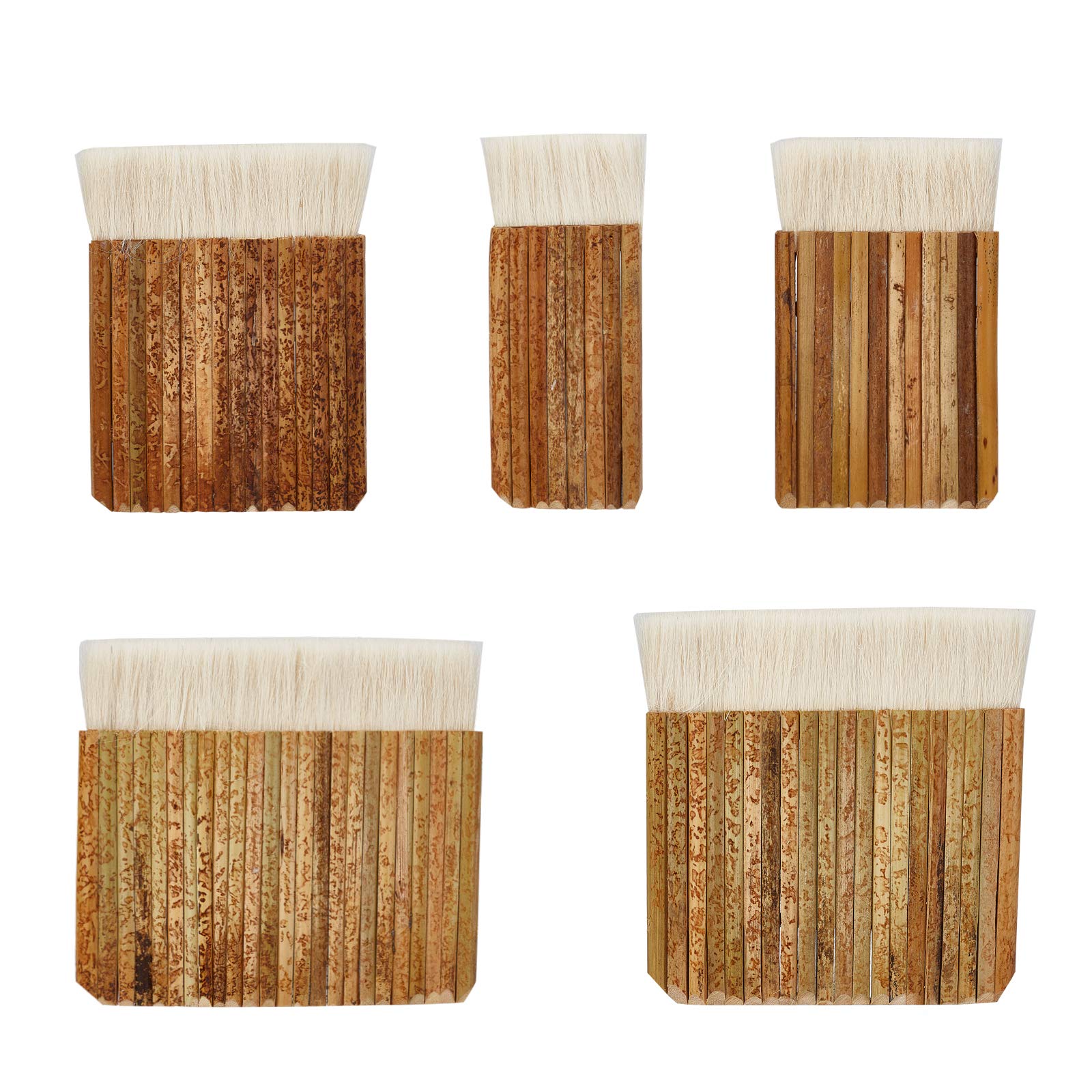 PH PandaHall 5 Sizes Hake Watercolor Brushes Dusting Brush Wooden Handle Haik Brush for Kiln Wash, Watercolor, Dust Cleaning, Ceramic, Pottery Painting Back to School Supplies, Stationery Supplies