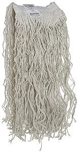 Rubbermaid Commercial FGV11800WH00 Economy Cut-End Cotton Wet Mop Head, 1-inch Headband, 24-ounce, White
