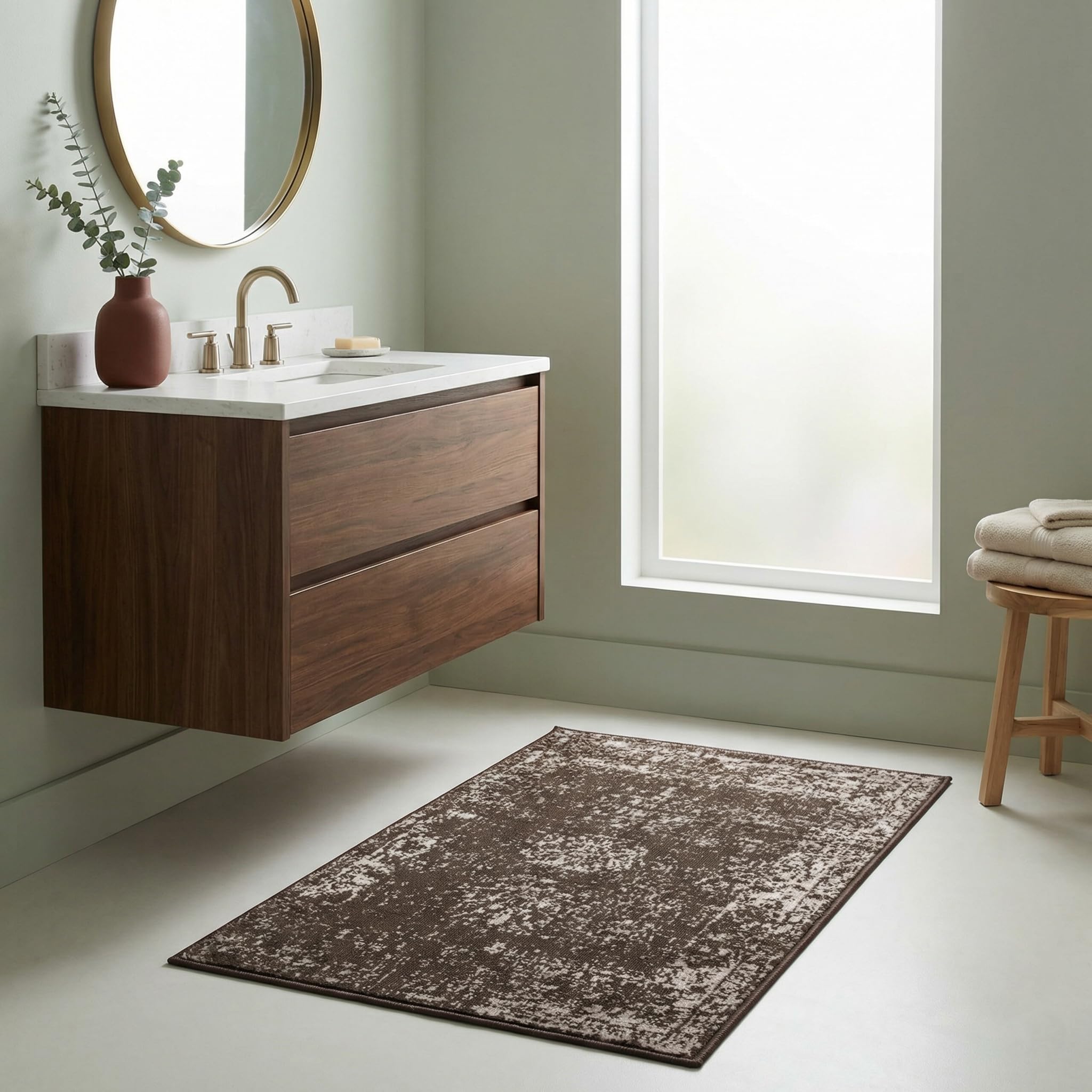 Unique Loom Sofia Collection Traditional Vintage Brown/Ivory Area Rug (100x160), 3141406