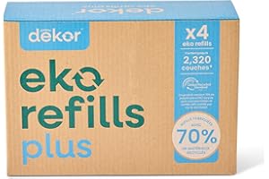 Diaper Dekor Plus Diaper Pail Refills | 4 Count Unscented | Exclusive End-of-Liner Marking | Thick, Quick & Easy to Replace | Most Economical Refill System | for Original and Eko Style Pails