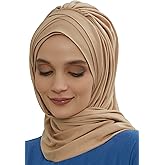 Aisha's Design Instant Hijab for Women Muslim, Presewn 95% Cotton Jersey Turban, Ready to Wear Scarf