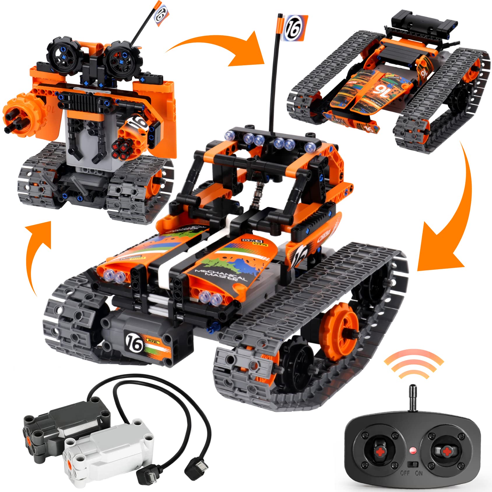 Photo 1 of BIRANCO. STEM Remote Control Building Kit 3 in 1 RC Tracked Racer/Tank/Robot Engineering Toys, Science Construction Play Set, Toy Car Christmas for Boys & Girls Age 8-12 (392pcs)