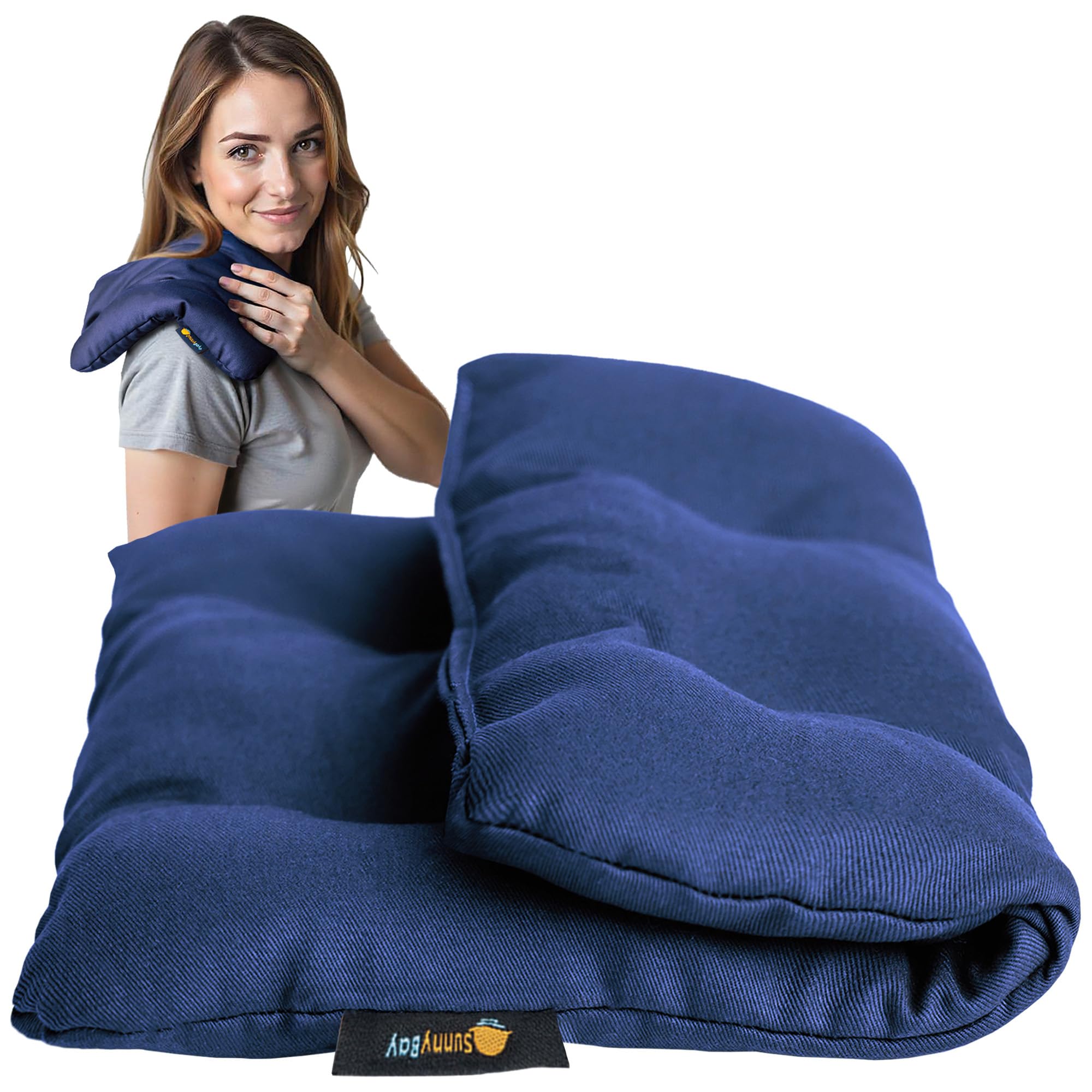 Photo 1 of SunnyBay USA-Made 4-lbs Lava Sand Microwave Heating Pad with Organic Cotton Fabric for Cramps and Body Pain, Superior Heat Retention, Washable, Odorless, Weighted, 8x12 Inches
