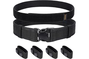 Dotacty 2" Police Nylon Duty Belts Law Enforcement Security Officer Utility Belt w/Inner Belt & 4 Belt Keepers