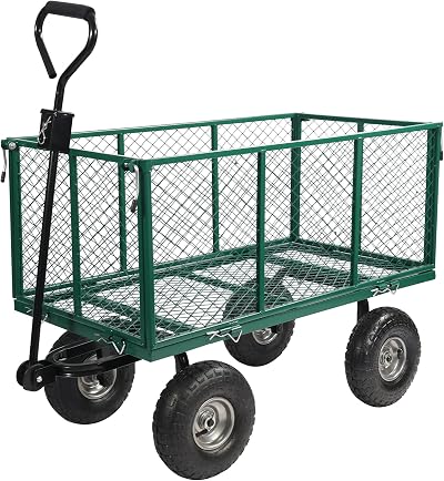 campMax Oversized Garden Cart 650lbs Heavy Duty Wagon with Removable Sides
