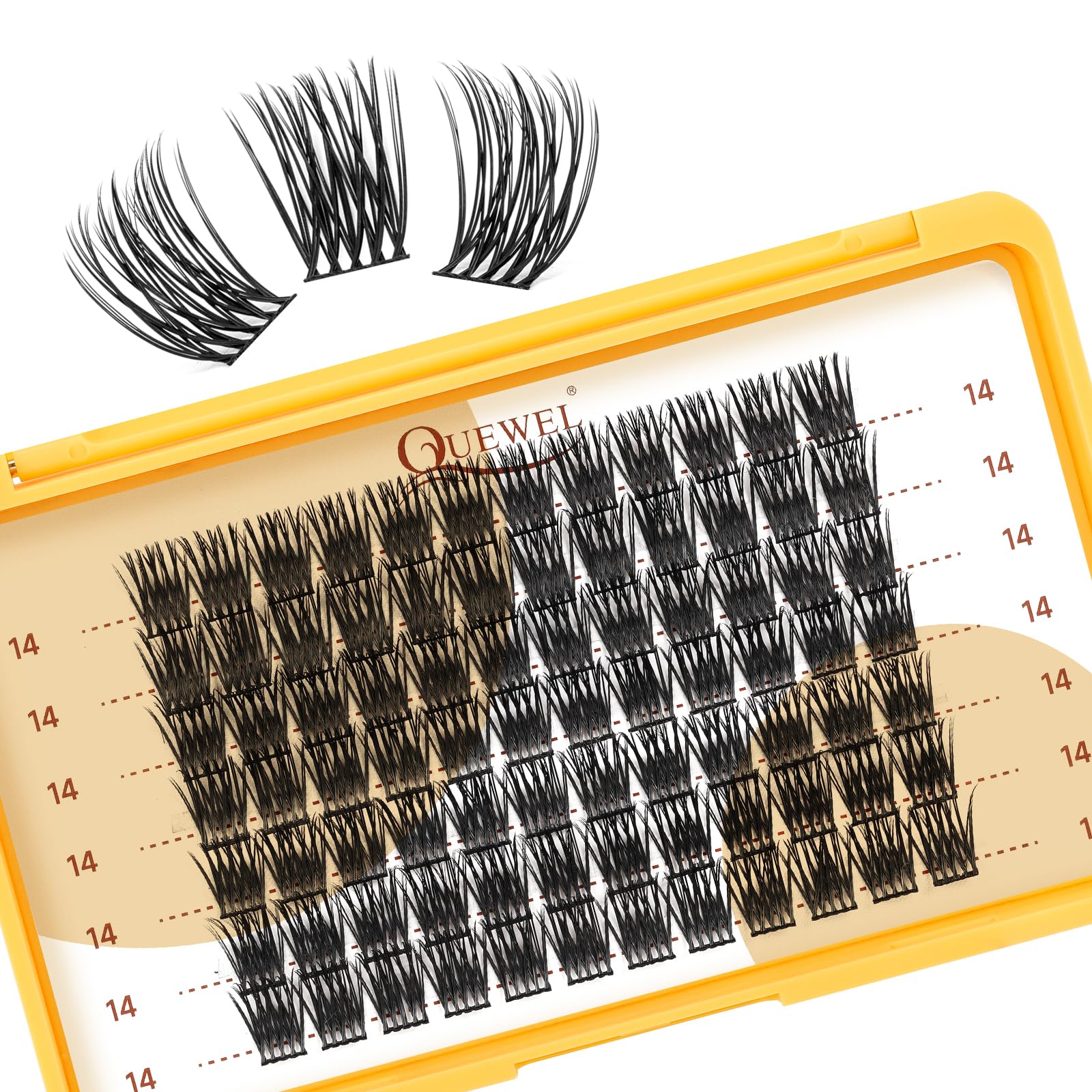QUEWEL Lash Clusters - 14mm Soft & Lightweight Eyelash Extensions for Beginners — image 1