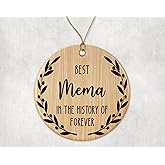 QPTADesignGift Best Mema Ornament - Best Mema Christmas Ornament -Best Mema in The History of Forever Ornament - Family Ornament - Gift for Mema - Mema Ornament Printed on Both Sides