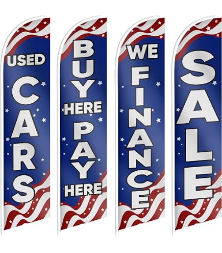 11.5 Ft Red Car Dealership Swooper Feather Flag - Advertising Banner