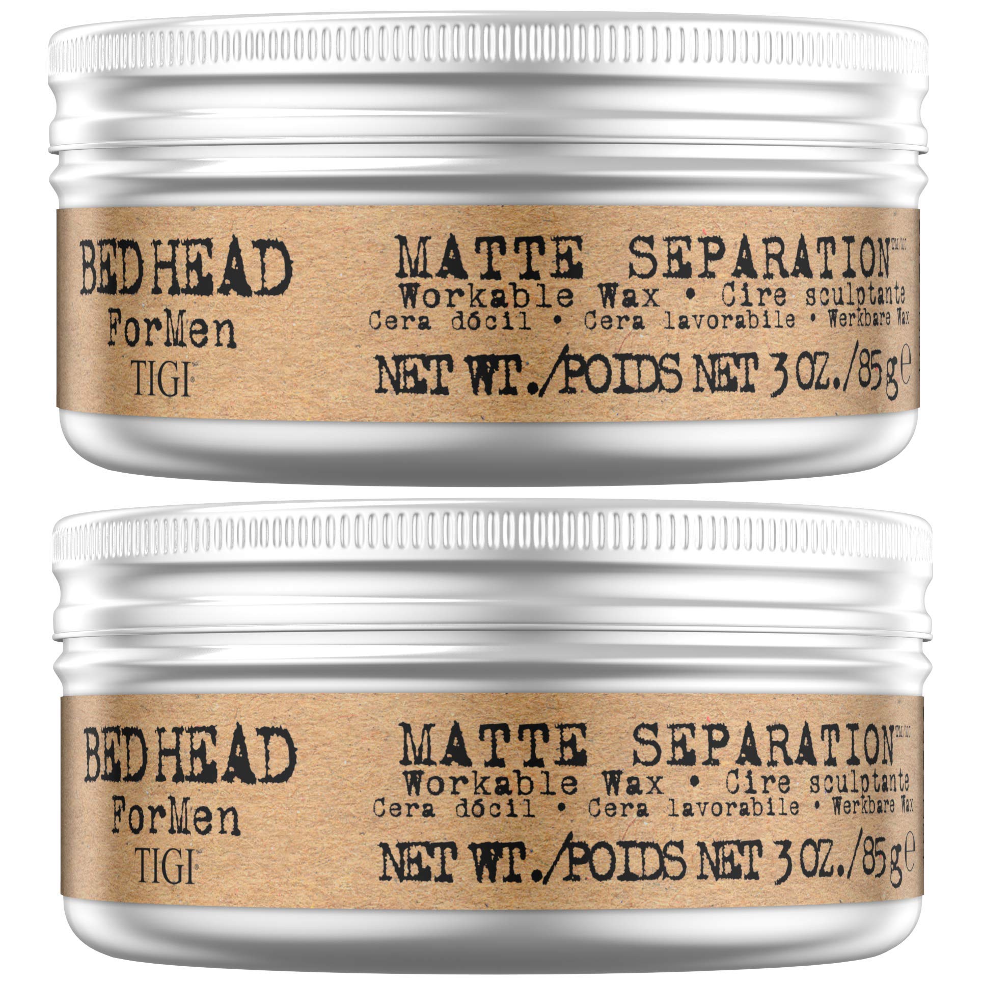 Bed Head for Men by TIGI Matte Separation Mens Firm Hold Hair Wax, 85 g, Pack of 2