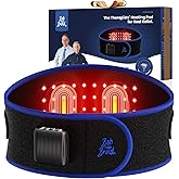 BOB AND BRAD ThermoRed Cordless Heating Pad for Lower Back with Red Light | FSA Wearable Lower Back Heating Pad, 660nm Red + 850nm NIR Light, 4 Heat Levels, Gentle Vibration, 15min Timer, HSA Eligible