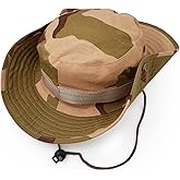Outdoor Wide Brim Sun Protect Hat, Classic US Combat Army Style Bush Jungle Sun Cap for Fishing Hunting Camping