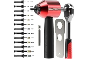 WelderElite Rivet Nut Drill Adaptor Tool Kit Contains 290 Rivet Nuts and 13 mandrels