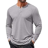 COOFANDY Mens Henley Shirts Long Sleeve T Shirts Casual Lightweight Fashion Button Pullover Tee Shirt