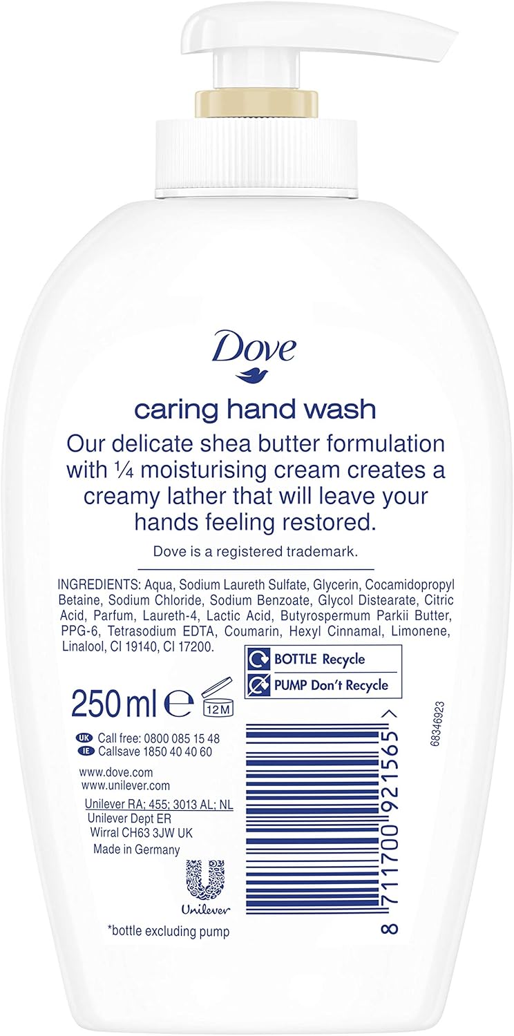 Dove Liquid Shea Butter Handwash, Vanilla, 250 millilitre, WHITE, 41.67 ml (Pack of 6) - Image 4