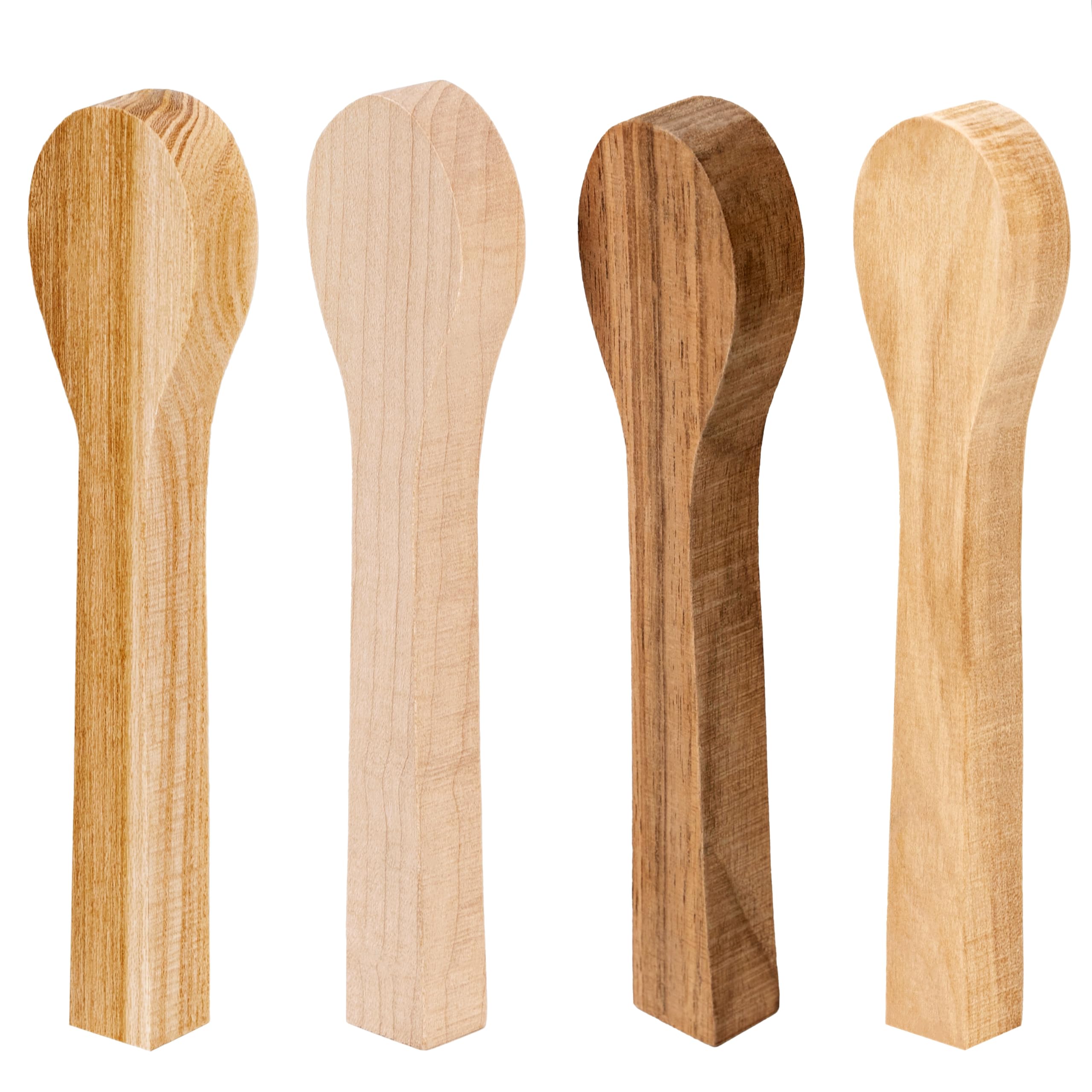 Photo 1 of BeaverCraft Wood Carving Spoon Blanks Kit BB3 - Wooden Blank for Spoon Carving - Whittling Wood - Soft Blocks Set for Hobby - Unfinished Wooden Blanks 4 pcs Alder, Walnut, Elm, Maple