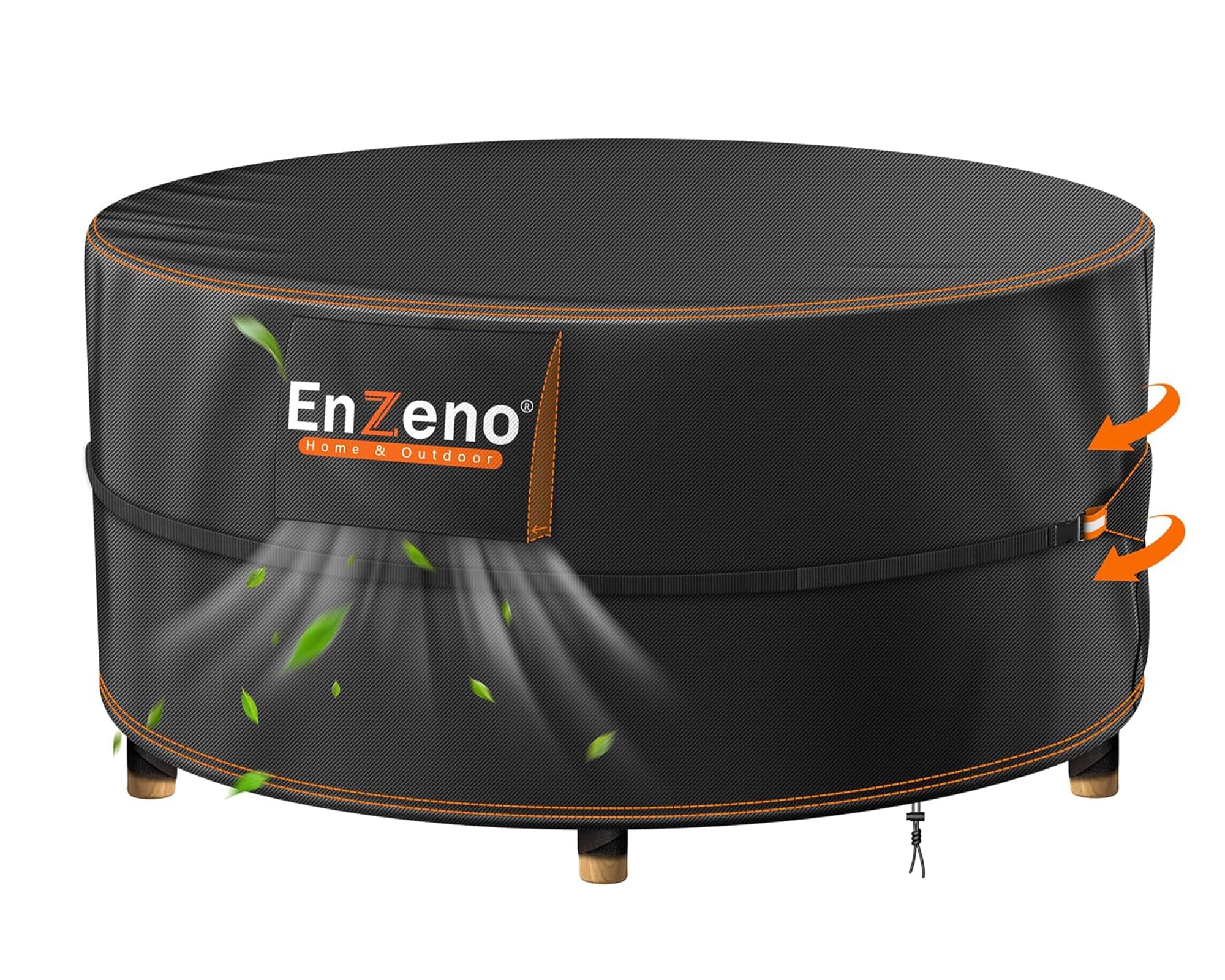 Enzeno Garden Furniture Cover Round Waterproof, Garden Table Covers with Air Vent, Round Patio Furniture Cover 420D Oxford Cloth Patio Outdoor Circular Table Covers Windproof (190x80cm)