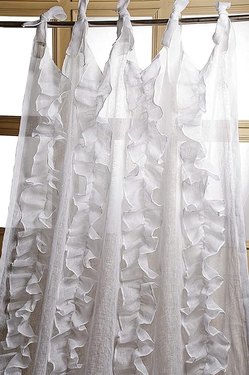 Amazon Com Tsc White Organic Linen Gauze Or Sheer Tie Top With