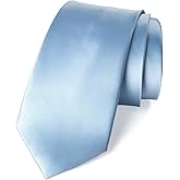 Spring Notion Men's Solid Color Satin Microfiber Tie, Regular and Skinny Width