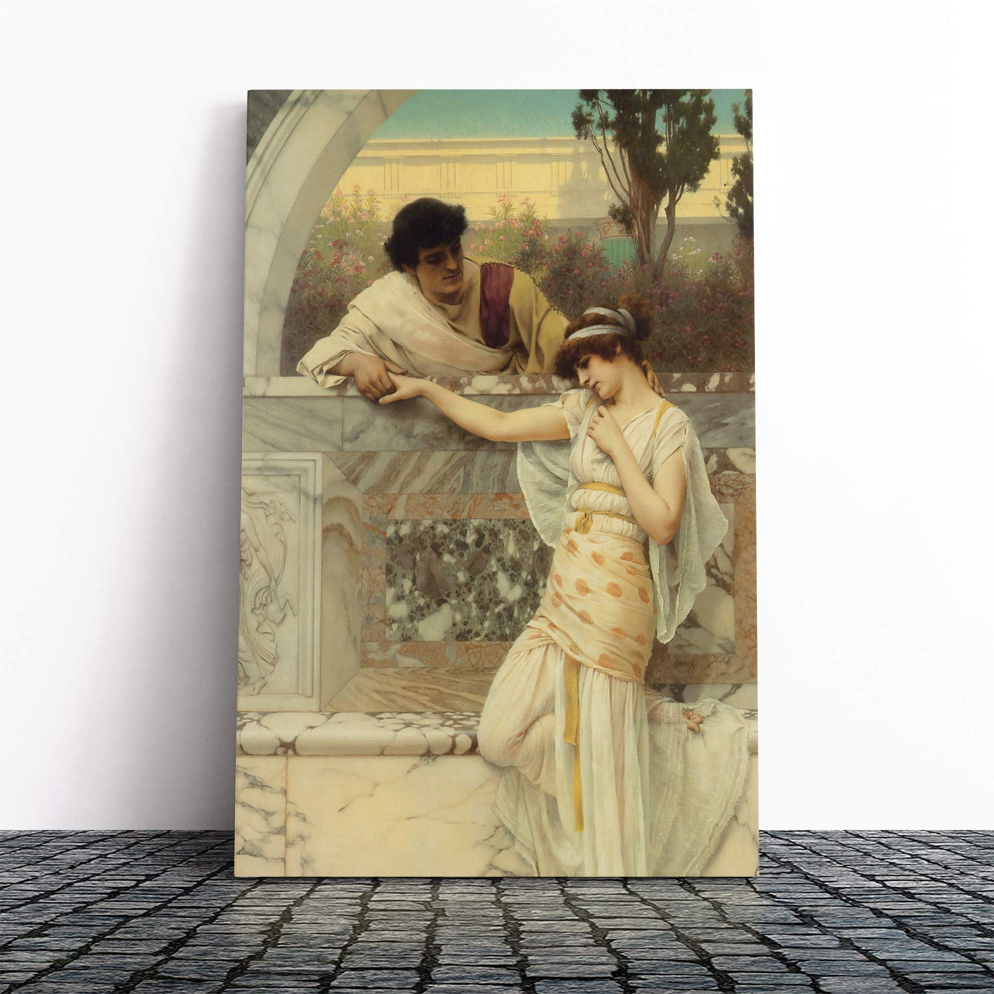 John William Godward Yes or No Canvas Print | Gallery Wrapped 30mm Frame Wall Art | 20x14 inches | Ready to Hang | Modern Picture | Living Room Bedroom Lounge Office