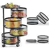 HOYRR Rotating Storage Rack for Kitchen, 4 Tier