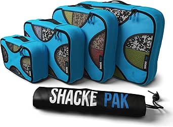 Shacke Pak - 5 Set Packing Cubes - Travel Organizers with Laundry Bag