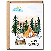 SMHGifts Happy Birthday Camping Card - Lovely Card - Birthday Card - Card For Him Her - Greeting Card - Friend Card - Adventure Card - Blank Card