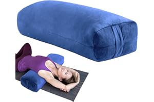 MABOZOO Yoga Bolster Pillow, Rectangular Bolster for Restorative Yoga & Meditation, Professional Meditation Cushion with Carry Handle, 27"X10"X6"