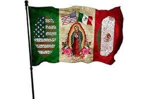 NASIAN Mexico Flag Mexican American Flags for Outside 3x5 Double Sided Mexico Usa Friendship Flag Patriotic House Yard Decoration Banner