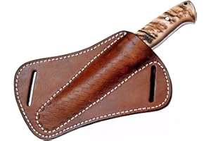 Ottoza Leather Knife Sheaths for Fixed Blade Knives, RIGHT HAND CROSS DRAW Knife Sheath, Leather Knife Sheath for Belt, Leather Knife Holster Belt Knife Holder, Pancake Knife Sheath for Belt No:330