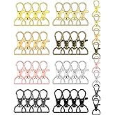 FIVEIZERO 80Pcs Swivel Clasp Hooks, 8 Colors Metal Swivel Snap Hooks, 15mm Keychain Clasps, Purse Hardware for Bag Making, Lanyard Clips, DIY Crafts, Swivel Clips for Keychains, Purses,Accessories