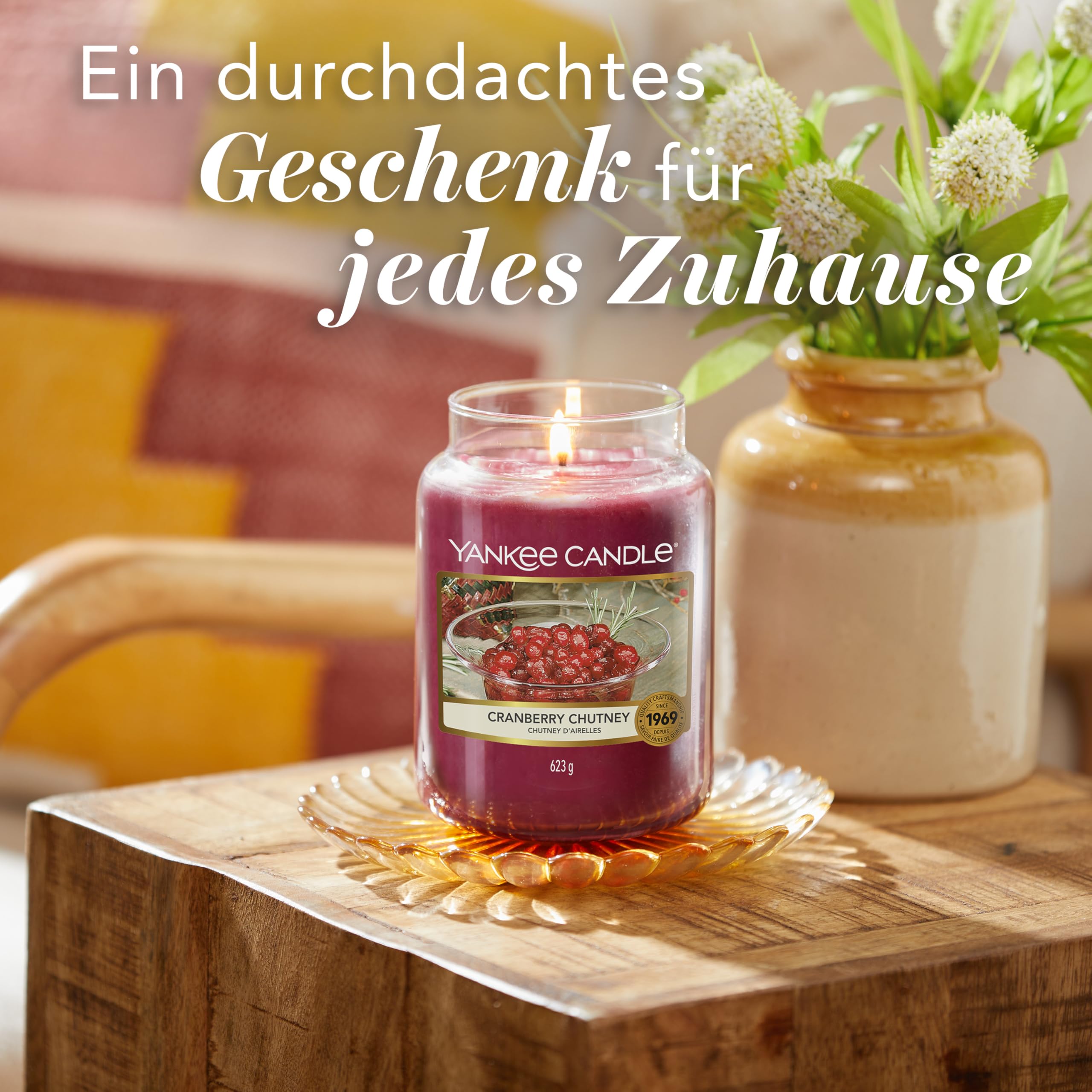 Yankee Candle Duftkerze im Glas (groß) | Cranberry Chutney | Kerze mit langer Brenndauer bis zu 150 Stunden | Perfekte Weihnachtsgeschenke für Frauen 7