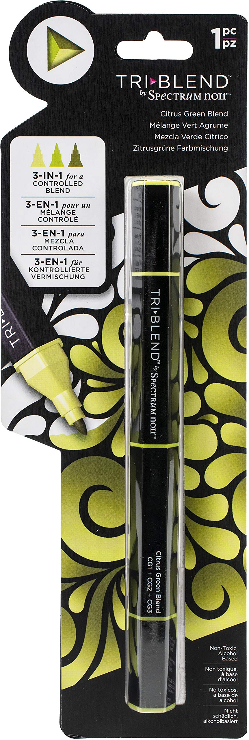 Spectrum Noir TriBlend Blendable Alcohol Marker Pens - 3 Colours in 1 Pen - Citrus Green
