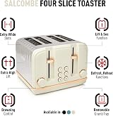 Haden Salcombe Cream 4 Slice Toaster 1900-2300W Defrost Reheat Cancel view 2