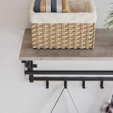 VASAGLE Coat Rack Wall-Mounted 5 Removable Hooks Floating Shelf LCR012B02 view 3