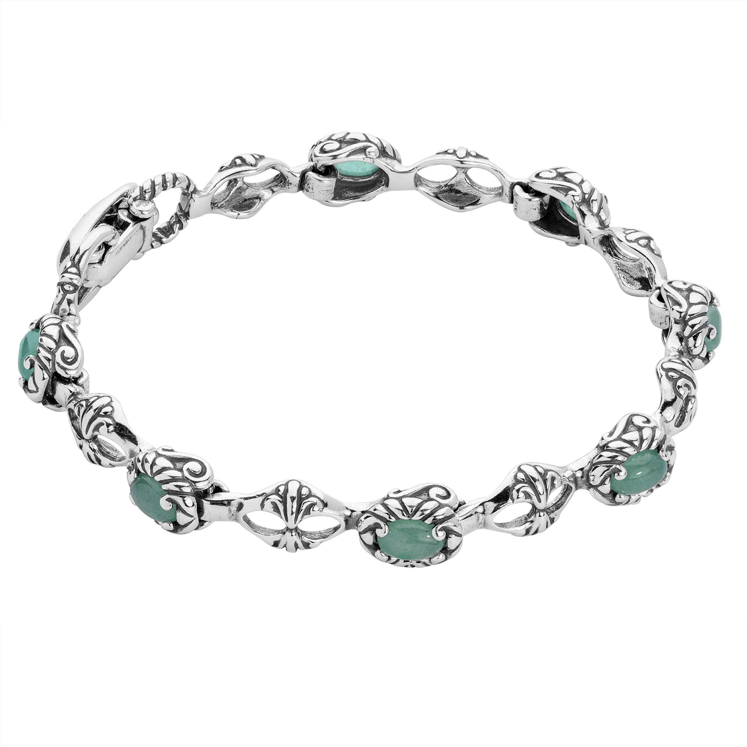Carolyn Pollack Sterling Silver Gemstone Tennis Bracelet Choice of Gemstone Colors Sizes S, M or L