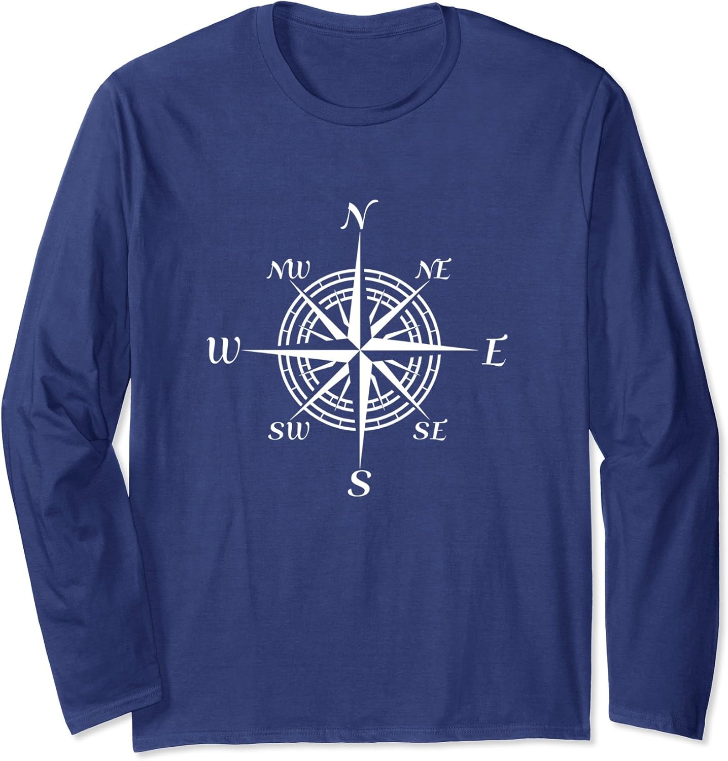 Compass Rose Nautical Long Sleeve TShirt Clothing