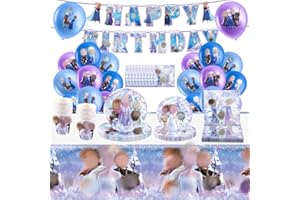 Pbx 70PCS Princess frozen Birthday Party Decorations, Cartoon Theme Party Supplies Include Banner, Balloons, Happy Birth day 