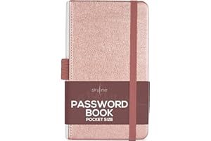 Skyline Password Book – Internet Website Address Password Keeper Logbook – Alphabetized Password Organizer Journal Notebook – Pocket, 3.5x6.2″, Hardcover (Rose Gold)
