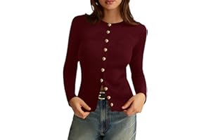 PRETTYGARDEN Womens 2025 Fall Cardigan Sweaters Lightweight Long Sleeve Button up Ribbed Knit Tops Winter Fashion Clothes