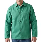 MAGID SparkGuard Flame Resistant Green Welding Jacket | 1 Jacket | 9 oz. Lightweight 100% Cotton Sateen | ASTM D6413 | Men&rsquo;s | 1830 | Breathable Spark &amp; Heat Protection PPE | PVC-Free
