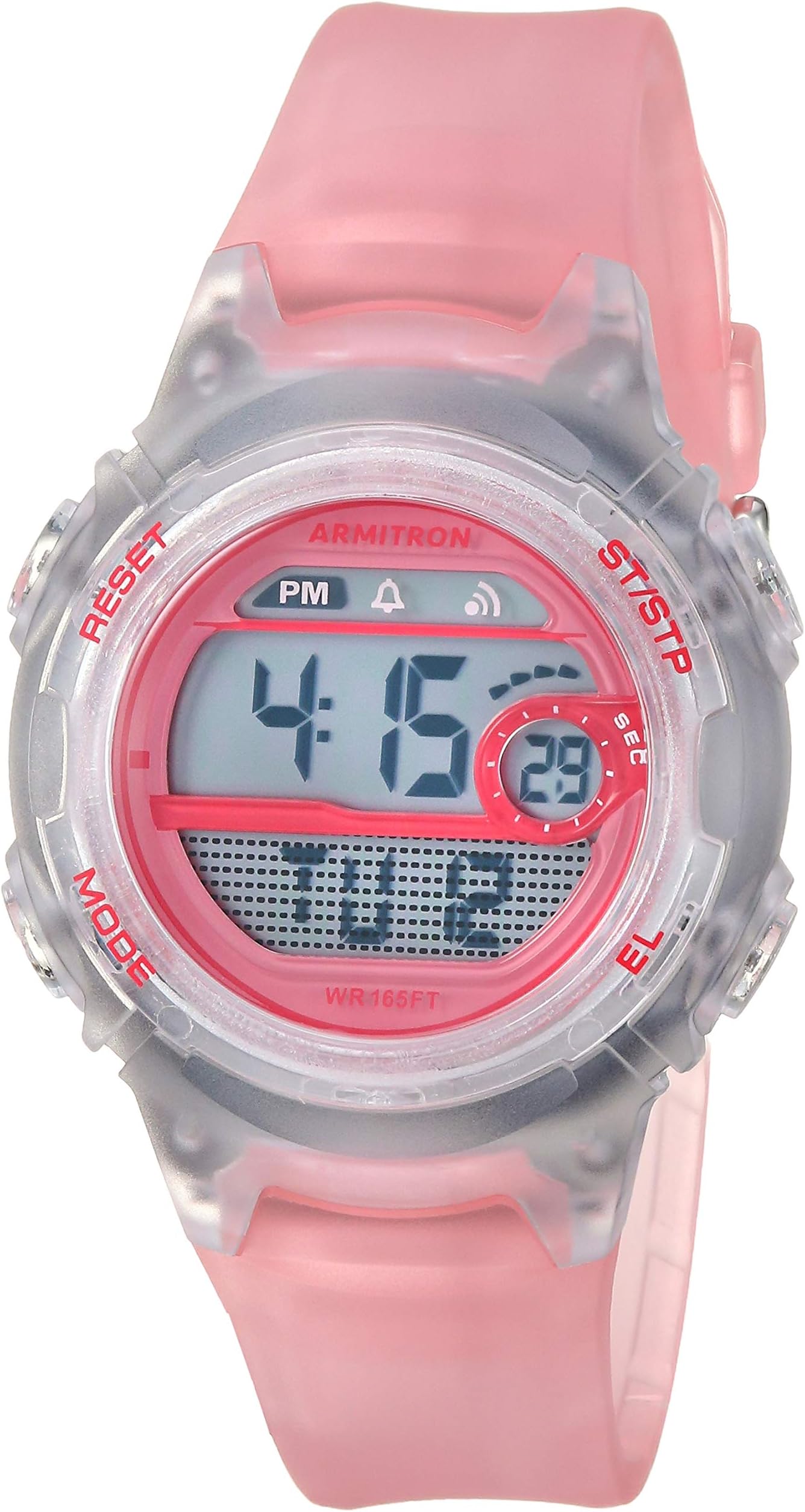 Women's Digital Chronograph Black Resin Strap Watch