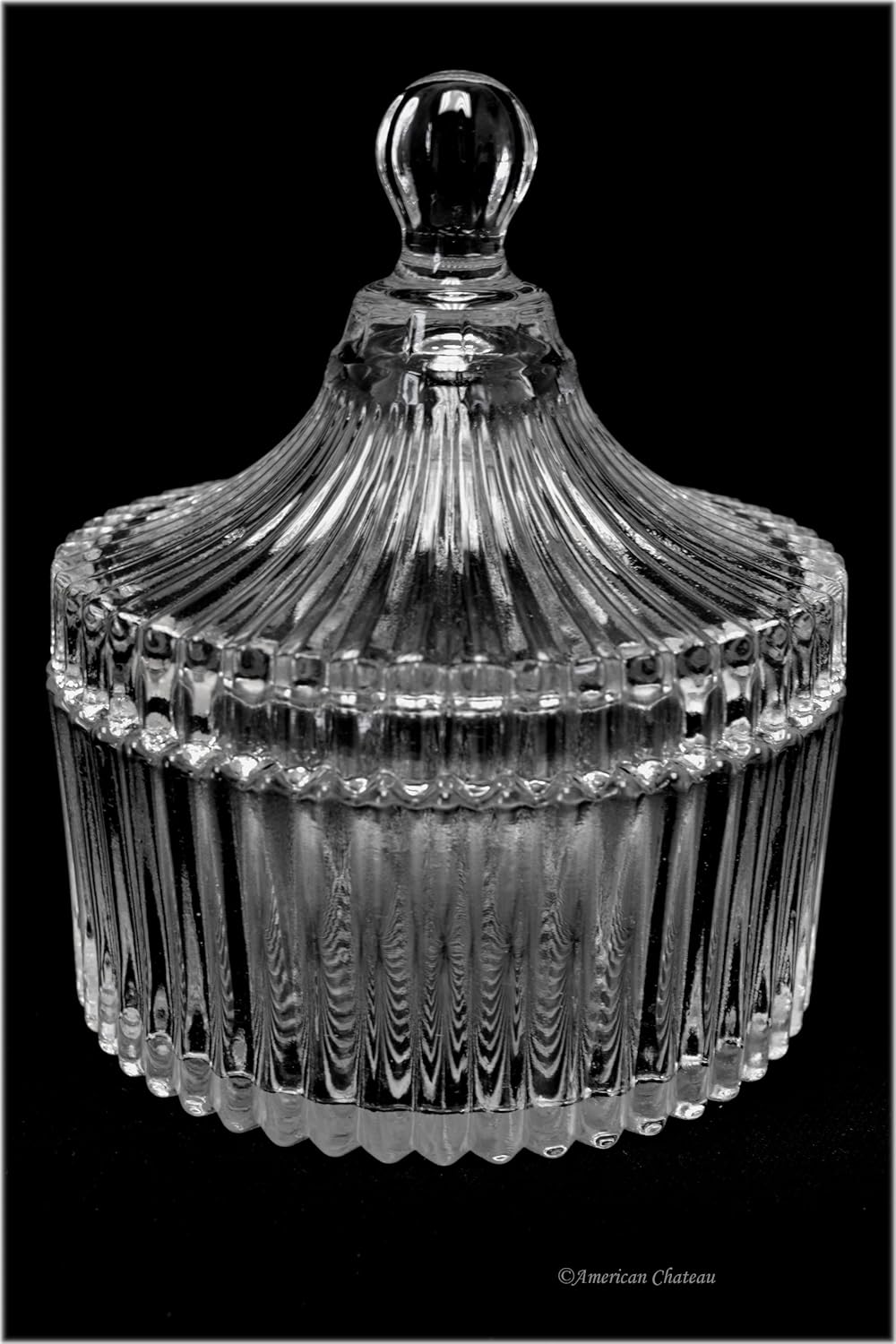 5" Leaded Crystal Candy Chocolate Dish with Lid and Globe