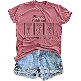 ELDPS Pickleball Shirts Women: Pickleball Player T-Shirt Funny Pickleball Gift Short Sleeve Tee Tops Pink